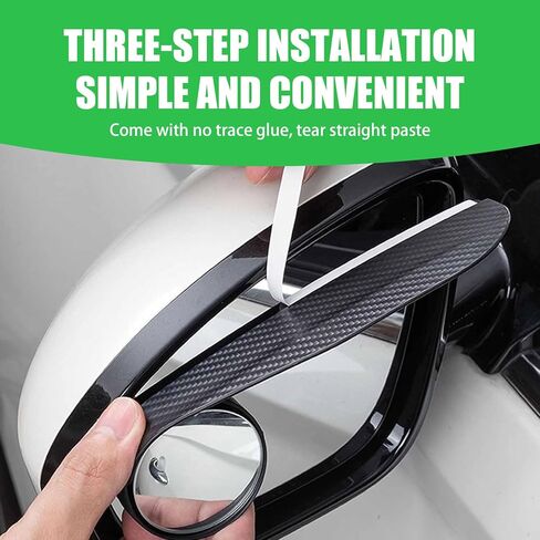 UGSHY Pack-2 Car Rearview Mirror Rain Eyebrows, Durable Reversing Mirror, Blind Spot Mirror, Universal Auxiliary Mirror Replacements, for Most Cars, Trucks and Vans (Carbon Fiber Black) in Saudi Arabia