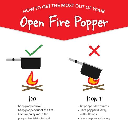 Campfire Popcorn Popper With Kit - The Original Whirley Pop Open Fire Outdoor Popper, Wabash Valley Farms Camping Popcorn Popper, Campfire Popcorn Maker With One Outdoor Popcorn Popping Kit (Aluminum) in Kuwait