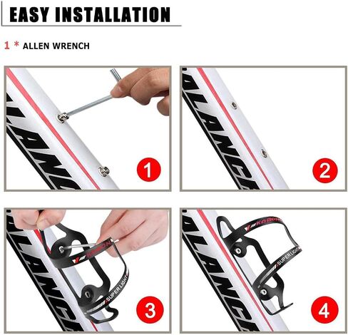 Bike Water Bottle Holder, KABON Lightweight Bicycle Alloy Aluminum Side Load Water Bottle Cage Brackets for Road Bike MTB Cycling Accessories - Red in Saudi Arabia
