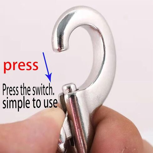 خطافات دوارة المفاجئة، خطافات مقود الكلب من الفولاذ المقاوم للصدأ 316 مشبك غوص سكوبا من الدرجة البحرية مناسب لمشابك أحزمة الكلاب الثقيلة، وسلاسل المفاتيح، والمحافظ، والحقائب المدرسية، والمحافظ، والأحزمة، وأطواق الحيوانات الأليفة 4 قطع. in Kuwait