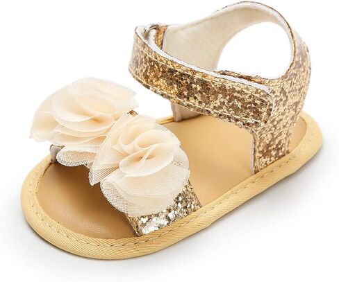 GAISUMMI Baby Girls Summer Sandals Infant Flower Bowsknot Flats Newborn Soft Sole Slippers Open Toe Sparkly Premium Outdoor Toddler First Walking Beach Shoes in Saudi Arabia