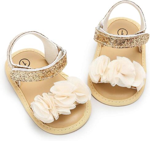 GAISUMMI Baby Girls Summer Sandals Infant Flower Bowsknot Flats Newborn Soft Sole Slippers Open Toe Sparkly Premium Outdoor Toddler First Walking Beach Shoes in Saudi Arabia