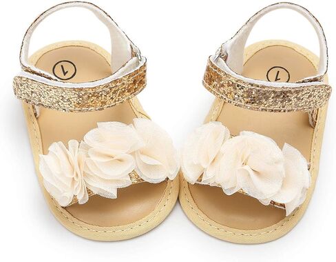 GAISUMMI Baby Girls Summer Sandals Infant Flower Bowsknot Flats Newborn Soft Sole Slippers Open Toe Sparkly Premium Outdoor Toddler First Walking Beach Shoes in Saudi Arabia