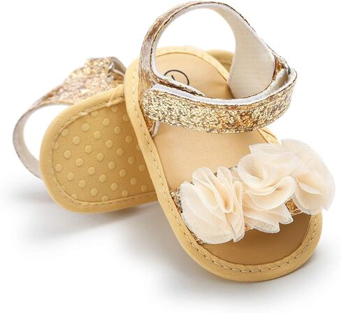 GAISUMMI Baby Girls Summer Sandals Infant Flower Bowsknot Flats Newborn Soft Sole Slippers Open Toe Sparkly Premium Outdoor Toddler First Walking Beach Shoes in Saudi Arabia