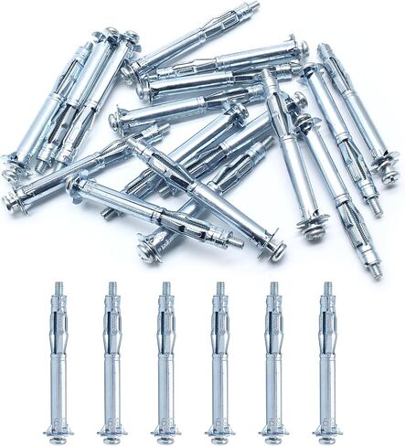 Zorveiio 30 Pcs M5x52 Hollow Wall Anchors Screws Heavy Duty Bolt Screws Zinc Plated Wall Anchor Screws for Drywall Plasterboard Fixing in Saudi Arabia
