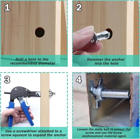 Zorveiio 30 Pcs M5x52 Hollow Wall Anchors Screws Heavy Duty Bolt Screws Zinc Plated Wall Anchor Screws for Drywall Plasterboard Fixing in Saudi Arabia