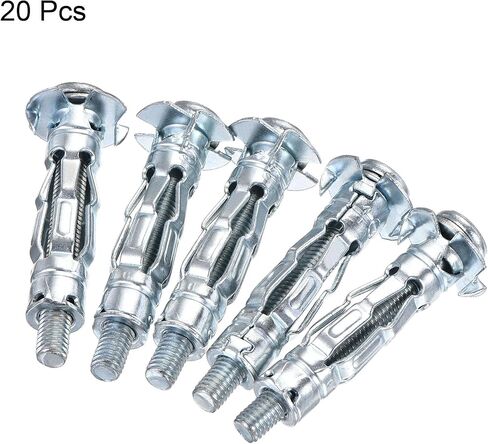 uxcell M5x37mm مسامير جدار محرك مجوفة من الفولاذ المطلي بالزنك للجدران الجافة والجص والبلاط 20 قطعة in Kuwait