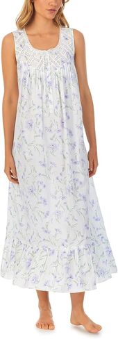 Eileen West Cotton Lawn Sleeveless Ballet Gown for Women - Pure Cotton Construction - Ribbon-Beaded Edge Lace in Saudi Arabia