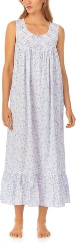 Eileen West Cotton Lawn Sleeveless Ballet Gown for Women - Pure Cotton Construction - Ribbon-Beaded Edge Lace in Saudi Arabia