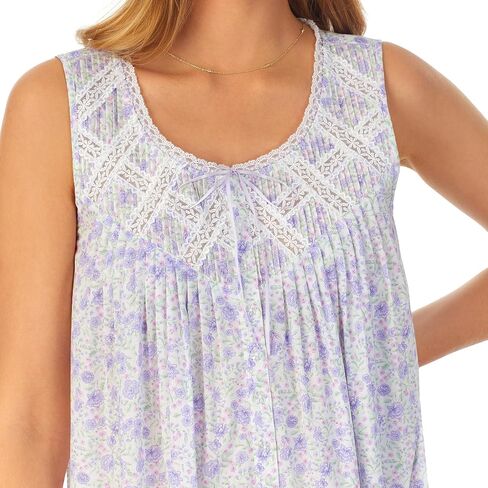 Eileen West Cotton Lawn Sleeveless Ballet Gown for Women - Pure Cotton Construction - Ribbon-Beaded Edge Lace in Saudi Arabia