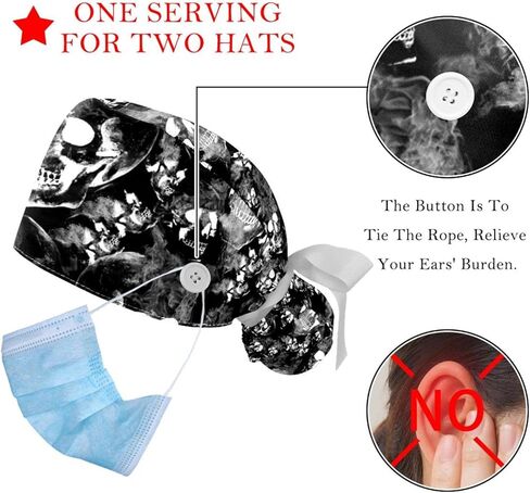 قطعتان من قبعات العمل القابلة للتعديل، قبعات فرك منتفخة ملونة مجردة، قبعات نسائية ذات شعر طويل in Kuwait