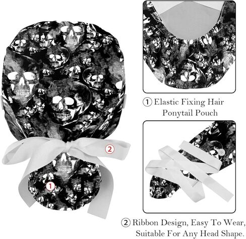 قطعتان من قبعات العمل القابلة للتعديل، قبعات فرك منتفخة ملونة مجردة، قبعات نسائية ذات شعر طويل in Kuwait