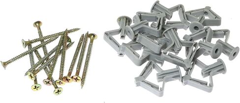 RLECS 12pcs Hollow Wall Anchors with Self Drilling Screws Drywall Anchor Kits for Gypsum Board Fiberboard, Grey in Saudi Arabia