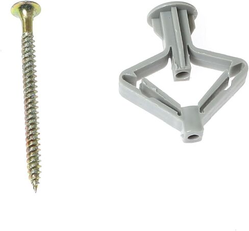 RLECS 12pcs Hollow Wall Anchors with Self Drilling Screws Drywall Anchor Kits for Gypsum Board Fiberboard, Grey in Saudi Arabia