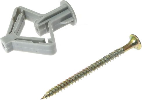 RLECS 12pcs Hollow Wall Anchors with Self Drilling Screws Drywall Anchor Kits for Gypsum Board Fiberboard, Grey in Saudi Arabia