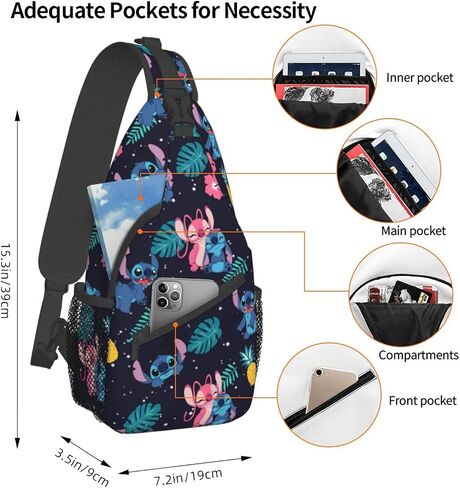 Cute Sling Bag for Man Fanny Pack Adult Crossbody Sling Backpack Travel Hiking Woman Chest Bag Daypack in Saudi Arabia