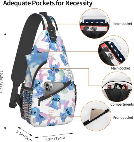 Cute Sling Bag for Man Fanny Pack Adult Crossbody Sling Backpack Travel Hiking Woman Chest Bag Daypack in Saudi Arabia