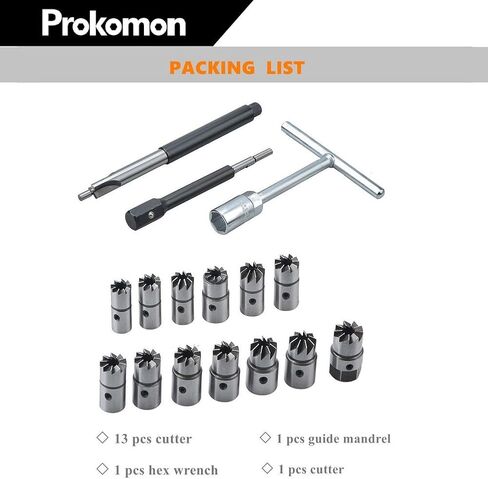 أداة تنظيف قاطعة مقعد حاقن الديزل 17 قطعة من Prokomon، أداة إزالة إصلاح المخرطة المسطحة، متوافقة مع BMW Mercedes-Benz Renault Ford in Kuwait