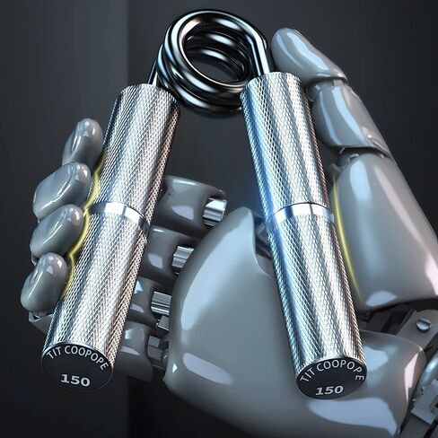 TIT COOPOPE Hand Grip Strength Trainer Wrist Strengthener - Resistance from 50-350LB Metal Hand Grip Strengthener Exerciser for Hand,and Fingers,Silver Stainless Steel in Saudi Arabia