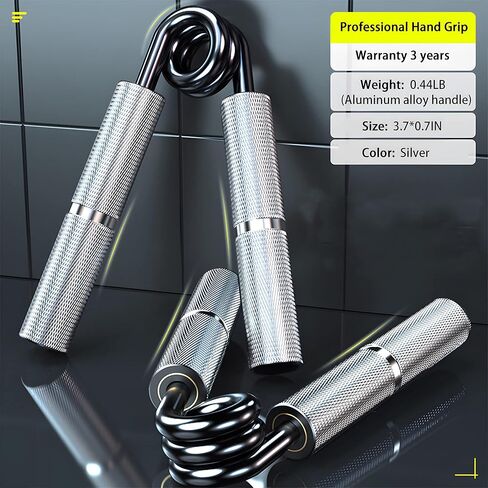 TIT COOPOPE Hand Grip Strength Trainer Wrist Strengthener - Resistance from 50-350LB Metal Hand Grip Strengthener Exerciser for Hand,and Fingers,Silver Stainless Steel in Saudi Arabia