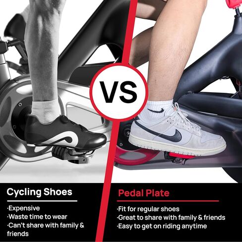 Pedal Converter Compatible with Peloton Bike & Bike Plus, Pedals for Regular Shoes Fit Original Bike & Bike+, Replacement Pedals Adapter, Flat Platform Clipless, Exercise Bike Accessories in Saudi Arabia