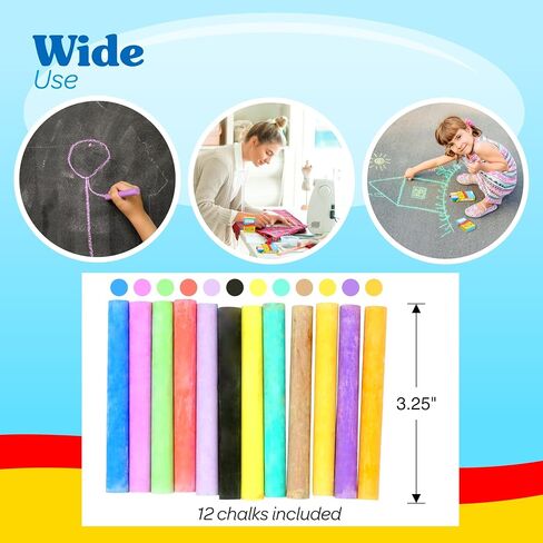 4E's Novelty Mini Chalk Sets (24 Boxes) Sidewalk Chalk Party Favors Bulk Individual Packs, 12 Blackboard Chalk Sticks Non-Toxic Classroom Prize Toy Toddler Kids Summer Basket Stuffers in Saudi Arabia
