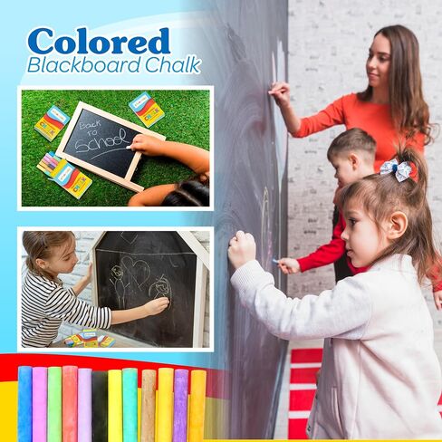 4E's Novelty Mini Chalk Sets (24 Boxes) Sidewalk Chalk Party Favors Bulk Individual Packs, 12 Blackboard Chalk Sticks Non-Toxic Classroom Prize Toy Toddler Kids Summer Basket Stuffers in Saudi Arabia