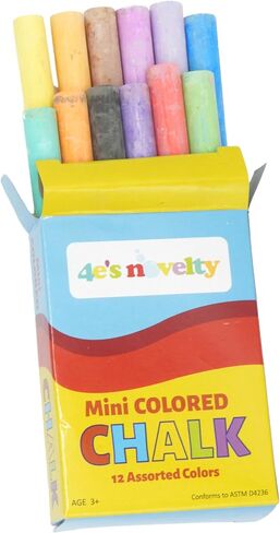 4E's Novelty Mini Chalk Sets (24 Boxes) Sidewalk Chalk Party Favors Bulk Individual Packs, 12 Blackboard Chalk Sticks Non-Toxic Classroom Prize Toy Toddler Kids Summer Basket Stuffers in Saudi Arabia