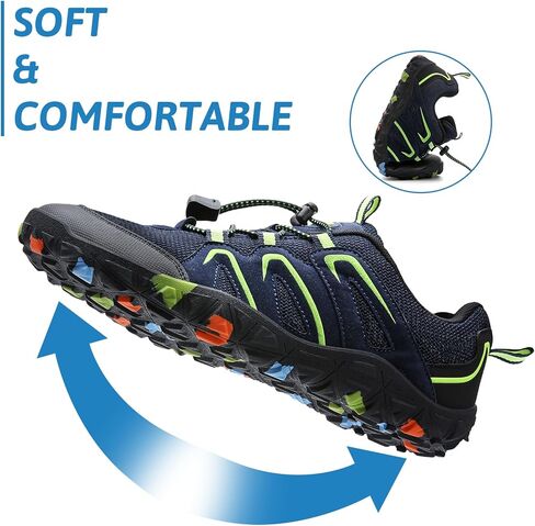 أحذية المشي لمسافات طويلة للأولاد من ASHON | أحذية حافي القدمين | صندوق عريض عند الأصابع | أحذية رياضية خفيفة الوزن للمشي والجري in Kuwait