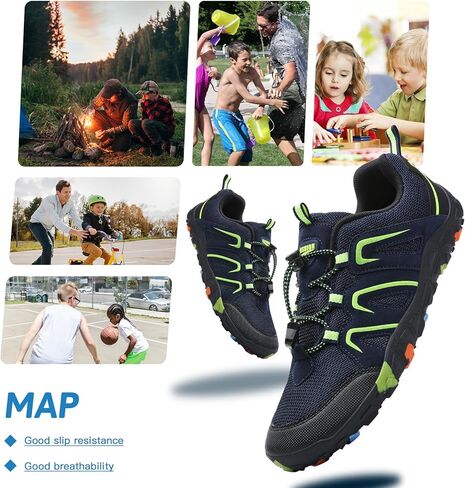 أحذية المشي لمسافات طويلة للأولاد من ASHON | أحذية حافي القدمين | صندوق عريض عند الأصابع | أحذية رياضية خفيفة الوزن للمشي والجري in Kuwait