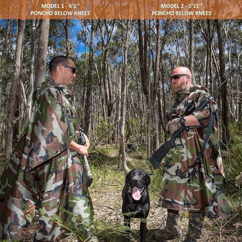 Rain Poncho for Men, Camouflage with Carry Pack - Waterproof Camo Ponchos with Hood with Ventilation - Premium Hunting Gear in Saudi Arabia