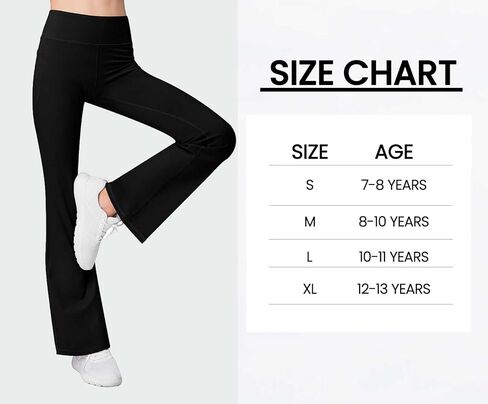 MIRITY Girls Bootcut Yoga Pants with Pockets - High Waist Flare Workout Dance Leggings for Teen Girls (Pack of 3) in Saudi Arabia