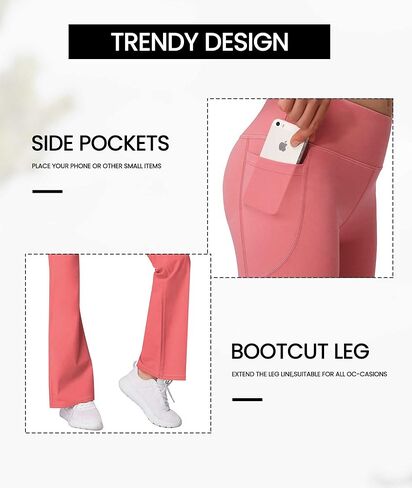 MIRITY Girls Bootcut Yoga Pants with Pockets - High Waist Flare Workout Dance Leggings for Teen Girls (Pack of 3) in Saudi Arabia