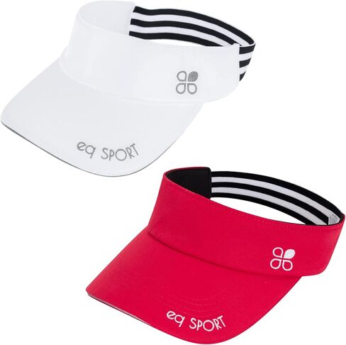 أقنعة خفيفة الوزن من EQ SPORT للنساء والرجال، قبعة واقية من الشمس للجري والجولف والتنس والركض والشاطئ والمشي لمسافات طويلة (1 أبيض، 1 أحمر) in Kuwait