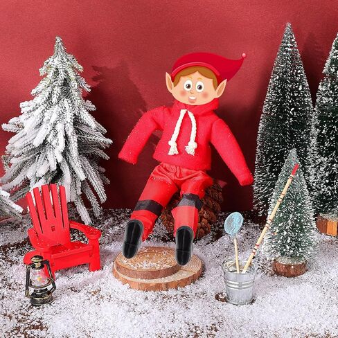 Realspring 9 Pcs Christmas Doll Accessories Set Doll Fishing Clothes Props Include Fishing Outfit Camping Accessories for Mini House Decoration in Saudi Arabia
