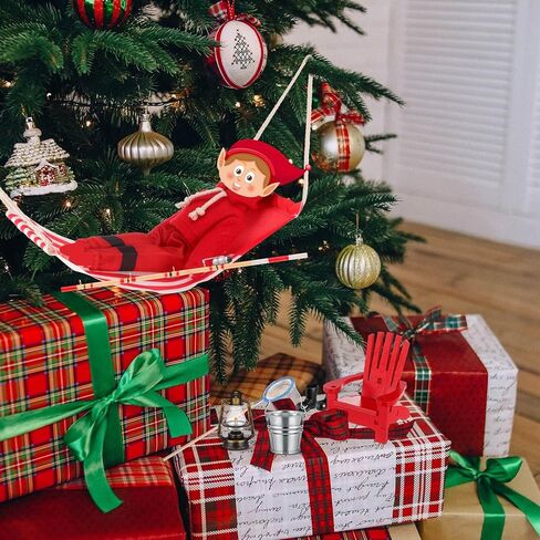 Realspring 9 Pcs Christmas Doll Accessories Set Doll Fishing Clothes Props Include Fishing Outfit Camping Accessories for Mini House Decoration in Saudi Arabia