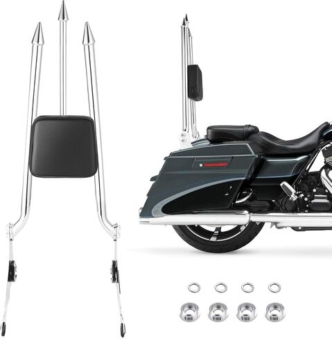 مسند ظهر للركاب مقاس 28 بوصة سريع التحرير لدراجة Harley Davidson Touring 2009-2025 Street Glide CVO Road Glide Road King Electra Glide Ultra Limited Back Rest (كروم) in Saudi Arabia
