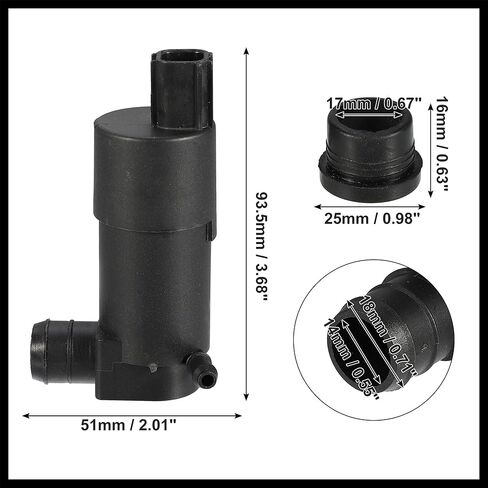 Windshield Washer Motor Pump Replacement Fit for Ford Transit - Pack of 2 Black Durable Material in Saudi Arabia