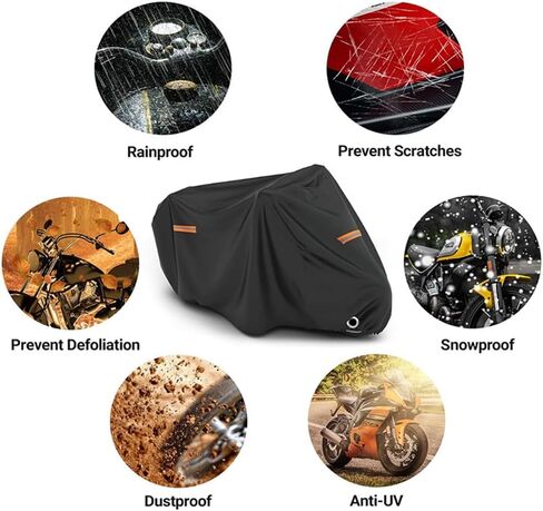 غطاء دراجة نارية لسيارة BMW G310GS G310R G310 R G 310 GS G 310R حماية لجميع المواسم من قماش أكسفورد للاستخدام الداخلي والخارجي والشمس والمطر والمقاوم للتمزق مع ملحقات فتحات القفل باللون الأسود بالكامل in Saudi Arabia