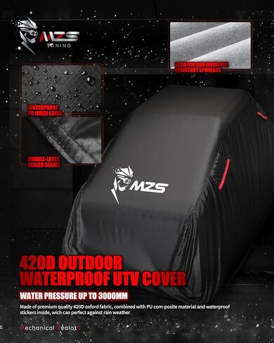 MZS X3 MAX Cover 4 Seater, UTV Cover Heavy Duty Waterproof Compatible with Maverick X3 MAX DS RS MR Turbo R 2017-2025, Fit up to 177 Inch All Weather Outdoor Protection Covers Accessories in Saudi Arabia