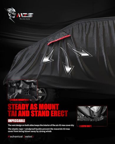 MZS X3 MAX Cover 4 Seater, UTV Cover Heavy Duty Waterproof Compatible with Maverick X3 MAX DS RS MR Turbo R 2017-2025, Fit up to 177 Inch All Weather Outdoor Protection Covers Accessories in Saudi Arabia
