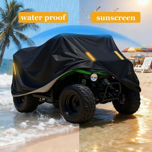 غطاء ATV خارجي لـ Kawasaki Brute Force 750 4x4i Limited غطاء دراجة رباعية لجميع الأحوال الجوية، أغطية دراجة نارية مقاومة للماء حماية من الأشعة فوق البنفسجية ضد الغبار والرياح مع شرائط عاكسة-KO85 in Kuwait
