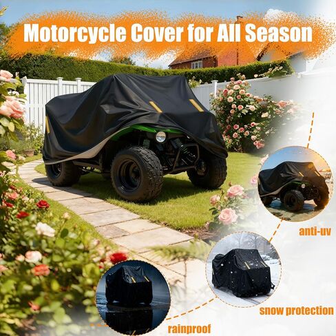 غطاء ATV خارجي لـ Kawasaki Brute Force 750 4x4i Limited غطاء دراجة رباعية لجميع الأحوال الجوية، أغطية دراجة نارية مقاومة للماء حماية من الأشعة فوق البنفسجية ضد الغبار والرياح مع شرائط عاكسة-KO85 in Kuwait