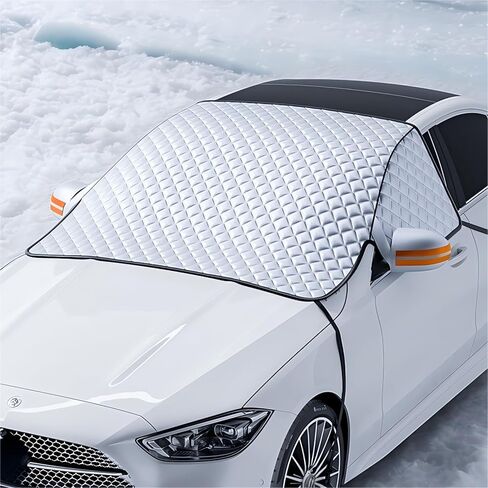 Car Windshield Cover for Ice and Snow, 4 Layers Ultra Thick Windshield Snow Cover with Side Mirror Cover Magnetic, Winter Frost Hail Protector for Most Car, SUV, Truck, Van, MPV (91x47 Inch) in Saudi Arabia
