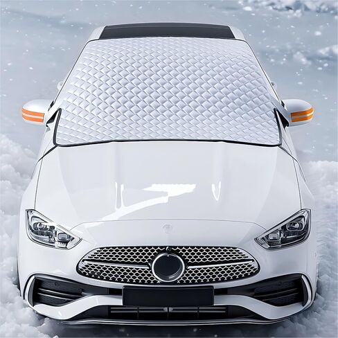 Car Windshield Cover for Ice and Snow, 4 Layers Ultra Thick Windshield Snow Cover with Side Mirror Cover Magnetic, Winter Frost Hail Protector for Most Car, SUV, Truck, Van, MPV (91x47 Inch) in Saudi Arabia