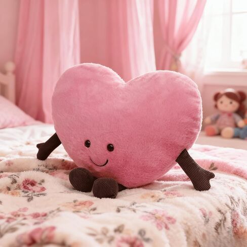 1 lb Weighted Heart Plush Pillow - 12 inch Stuffed Animal Weighted Plush Toy, Cute Valentine's Day Gift, Cuddle Heart Red/Pink in Saudi Arabia