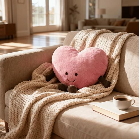 1 lb Weighted Heart Plush Pillow - 12 inch Stuffed Animal Weighted Plush Toy, Cute Valentine's Day Gift, Cuddle Heart Red/Pink in Saudi Arabia