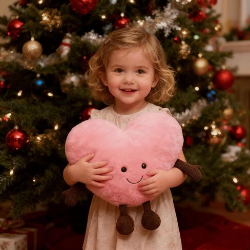 1 lb Weighted Heart Plush Pillow - 12 inch Stuffed Animal Weighted Plush Toy, Cute Valentine's Day Gift, Cuddle Heart Red/Pink in Saudi Arabia