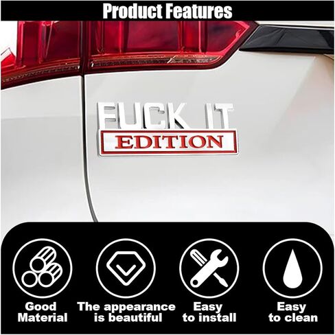 ملصق ملصق سيارة Fuck IT Edition Emblem Car، ملصق ثلاثي الأبعاد لتزيين شارة السيارة، ملحقات خارجية بديلة للسيارة والشاحنات وسيارات الدفع الرباعي والكمبيوتر المحمول in Saudi Arabia