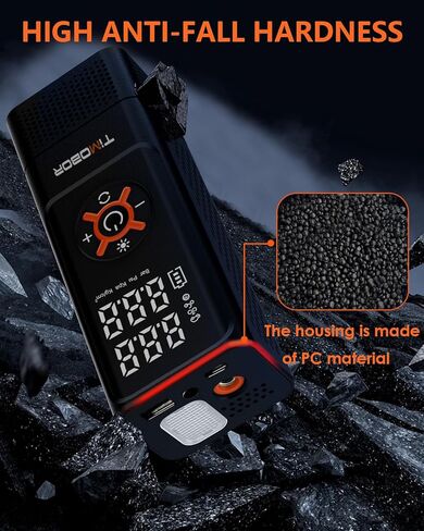 Tire Inflator Portable Air Compressor for Car/SUV, Timobor 60s Air Pump For Car Tires with Frosted Digital Tire Pressure Gauge, 150PSI Air Pump for Ball, E-Bicycle, Motorcycle, Car, etc(Orange) in Saudi Arabia